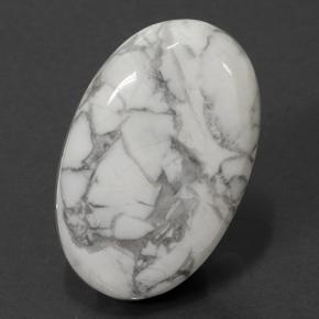 58.2ct Oval Cabochon Greyish White Howlite Gem for sale 58.2ct Oval Cabochon Greyish White Howlite Gem (ID: 501670)
