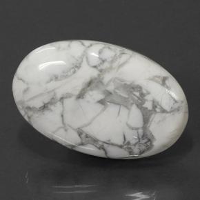 58.22 ct White Howlite Stone, Natural Howlite in Oval Cabochon Shape for Sale