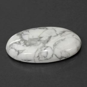 Howlite Gemstone in 37 x 23.4 mm Size for Sale, Howlite Stone in Greyish White Color
