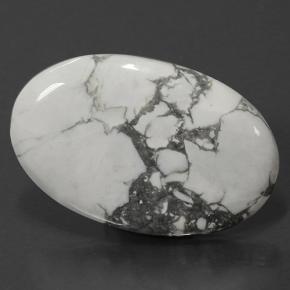 121.41 ct White Howlite Stone, Natural Howlite in Oval Cabochon Shape for Sale