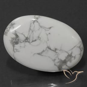 62.07 ct White Howlite Stone, Natural Howlite in Oval Cabochon Shape for Sale