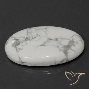 Howlite Gemstone in 36.6 x 26.6 mm Size for Sale, Howlite Stone in Greyish White Color
