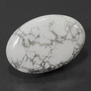66.12 ct White Howlite Stone, Natural Howlite in Oval Cabochon Shape for Sale