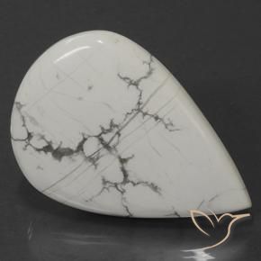 73.45 ct White Howlite Stone, Natural Howlite in Pear Cabochon Shape for Sale