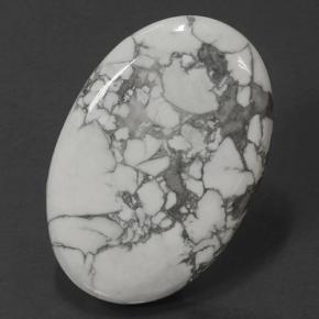 113.38 ct White Howlite Gemstone, Howlite Gem in Oval Cabochon Shape for Sale.