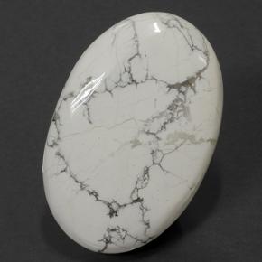 82.30 ct White Howlite Stone, Natural Howlite in Oval Cabochon Shape for Sale