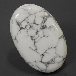 138.01 ct White Howlite Gemstone, Howlite Gem in Oval Cabochon Shape for Sale.