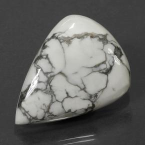 48.63 ct White Howlite Gemstone, Howlite Gem in Pear Cabochon Shape for Sale.