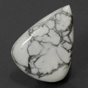 48.63 ct White Howlite Stone, Natural Howlite in Pear Cabochon Shape for Sale
