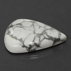 Howlite Gemstone in 35.1 x 26.5 mm Size for Sale, Howlite Stone in Greyish White Color