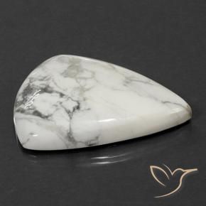Howlite Gemstone in 40.8 x 31.7 mm Size for Sale, Howlite Stone in Greyish White Color