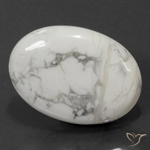 71.05 ct White Howlite Stone, Natural Howlite in Oval Cabochon Shape for Sale