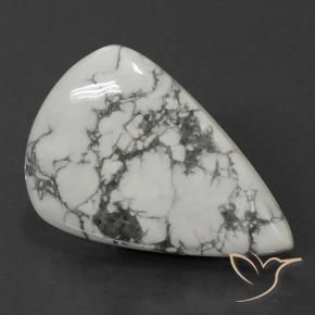 75.33 ct White Howlite Stone, Natural Howlite in Pear Cabochon Shape for Sale