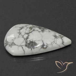 Howlite Gemstone in 45.1 x 30.6 mm Size for Sale, Howlite Stone in Greyish White Color