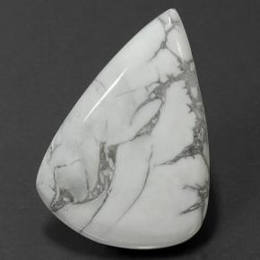 Blanc multicolore Howlite gemme - 81.3ct Poire cabochon (ID: 501692)