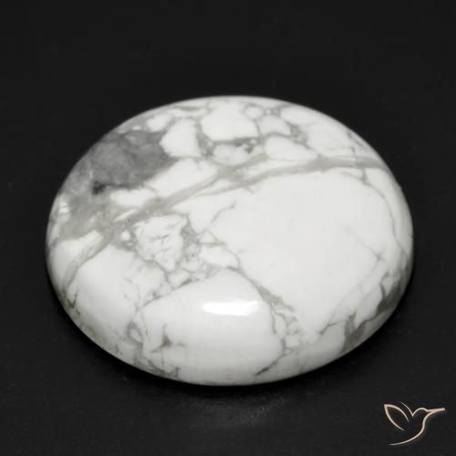 Howlite Gemstone in 21.1 mm Size for Sale, Howlite Stone in Greyish White Color