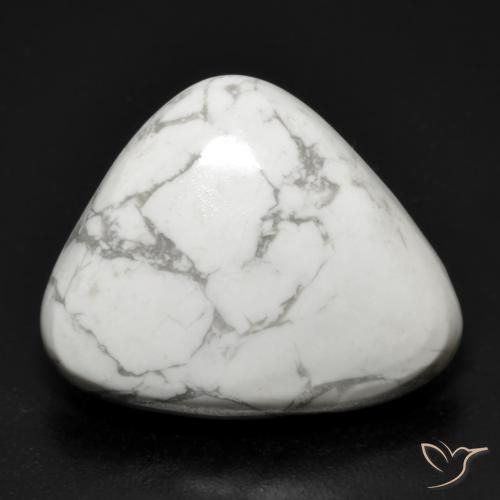 15.63 ct White Howlite Stone, Natural Howlite in Trillion Cabochon Shape for Sale