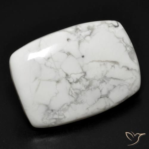15.83 ct White Howlite Stone, Natural Howlite in Cushion Cabochon Shape for Sale