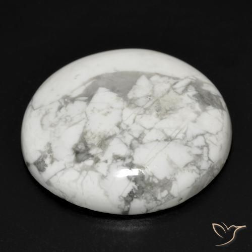 Howlite Gemstone in 24.1 mm Size for Sale, Howlite Stone in Greyish White Color