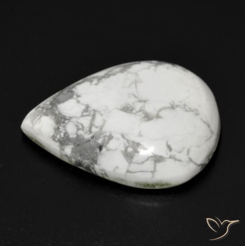 Howlite Gemstone in 22.2 x 18.2 mm Size for Sale, Howlite Stone in Greyish White Color