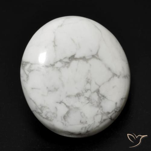 17.64 ct White Howlite Stone, Natural Howlite in Round Cabochon Shape for Sale