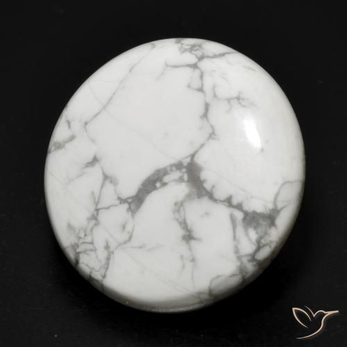 17.88 ct White Howlite Stone, Natural Howlite in Round Cabochon Shape for Sale