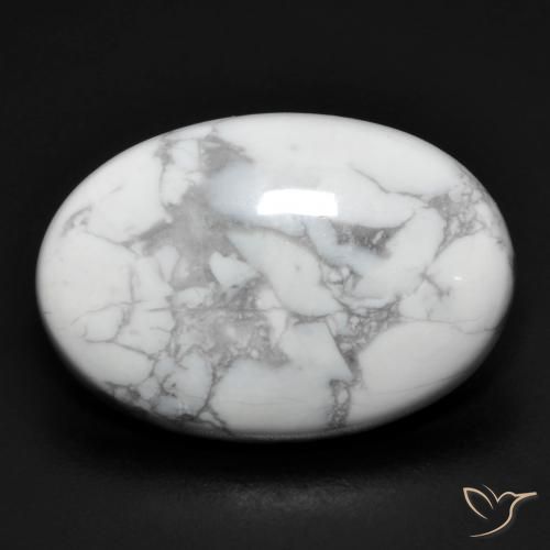 Howlite ovale de 15,08 ct, 23,6 x 16,3 mm des États-Unis, Photo A