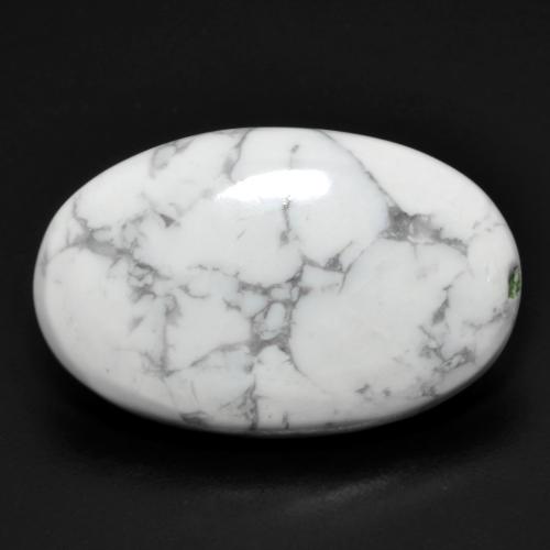 16,29ct Ovale cabochon bianco Howlite dagli Stati Uniti, Dimension 24 x 15,3mm, Natural non trattati Gemstone, Opaque Clarity, 1 piece Howlite in Multicolore Bianco Color, Mohs Hardness of 3 - 3,5, Photo A