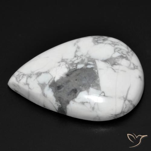 Howlite Gemstone in 24.7 x 19.9 mm Size for Sale, Howlite Stone in Greyish White Color