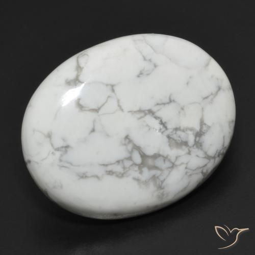Howlite Ovale cabochon da 17,33 ct dagli Stati Uniti, dimensione 23,8 x 18,5mm, purezza Opaque, pietra preziosa naturale non trattati, Howlite 1pc in colore Multicolore Bianco, durezza Mohs di 3 - 3,5, Photo A