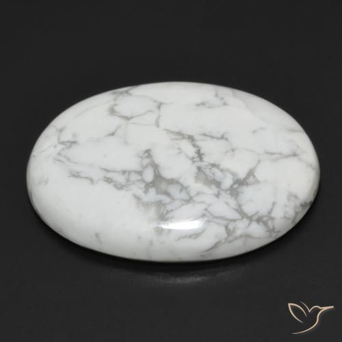 Howlite Gemstone in 23.8 x 18.5 mm Size for Sale, Howlite Stone in Greyish White Color