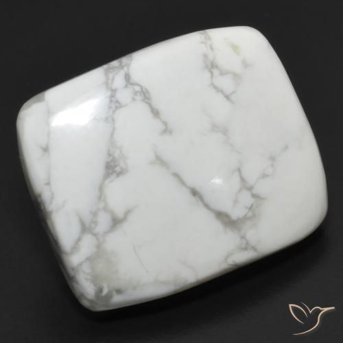 21.82ct Natural Greyish White Howlite, Cushion, Opaque