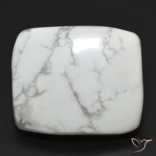 21.82 ct White Howlite Stone, Natural Howlite in Cushion Cabochon Shape for Sale