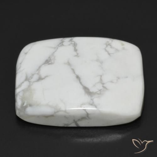 Howlite Gemstone in 21.5 x 18.1 mm Size for Sale, Howlite Stone in Greyish White Color