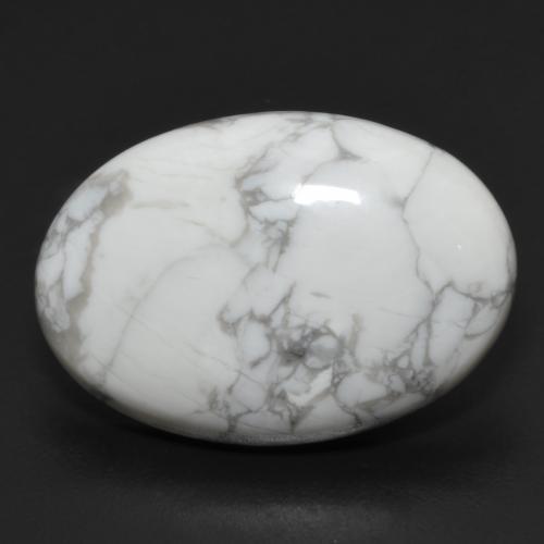 Howlita Blanco Cabujón Óvalo de 23,8 x 16,4mm de Estados Unidos, peso de 16.99 ct, piedra preciosa natural No tratado en claridad Opaco, Howlita de 1 pieza - Color: Blanco multicolor, dureza Mohs de 3 - 3.5, Photo A