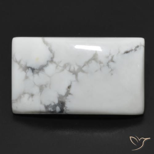 Howlite bianco taglio baguette da 16,52 ct dagli Stati Uniti, dimensione 22,9 x 13,4mm, pietra preziosa naturale non trattati , purezza Opaque, Howlite Cabochon a baguette da 1 pz, durezza Mohs di 3 - 3,5, Photo A