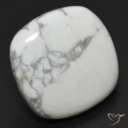 24.04ct Natural Greyish White Howlite, Cushion, Opaque