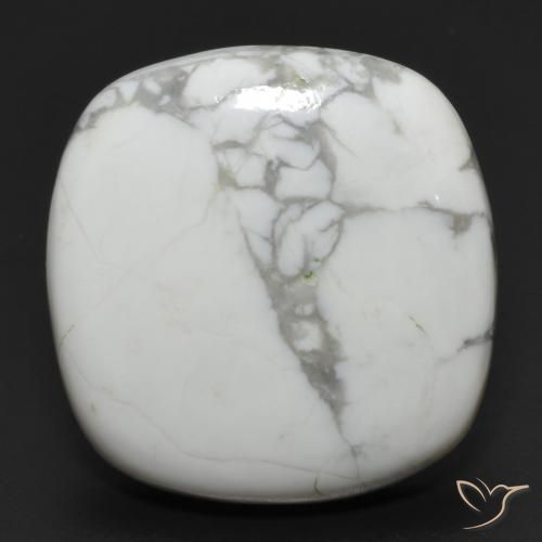 24.04 ct White Howlite Stone, Natural Howlite in Cushion Cabochon Shape for Sale