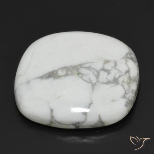 Howlite Gemstone in 21.9 x 21.4 mm Size for Sale, Howlite Stone in Greyish White Color