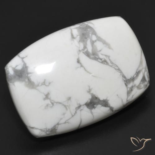 24.16 ct White Howlite Stone, Natural Howlite in Cushion Cabochon Shape for Sale