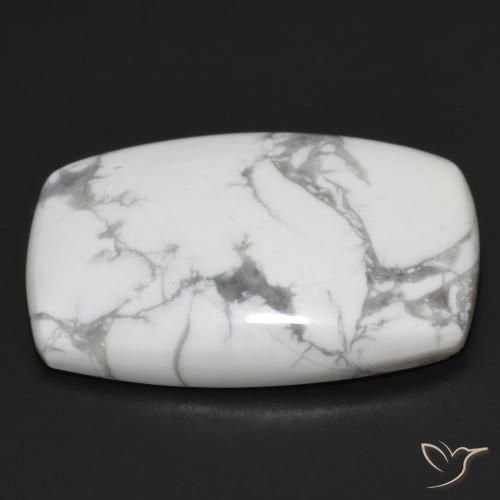 Howlite Gemstone in 25 x 18 mm (calibrated) Size for Sale, Howlite Stone in Greyish White Color