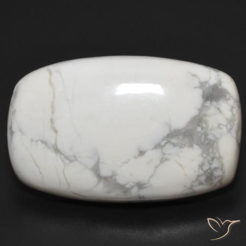 22.43ct Natural Greyish White Howlite, Cushion, Opaque