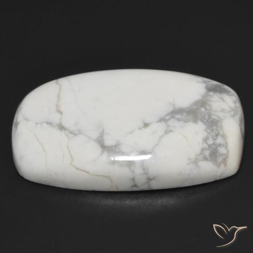 Howlite Gemstone in 26.9 x 16.8 mm Size for Sale, Howlite Stone in Greyish White Color