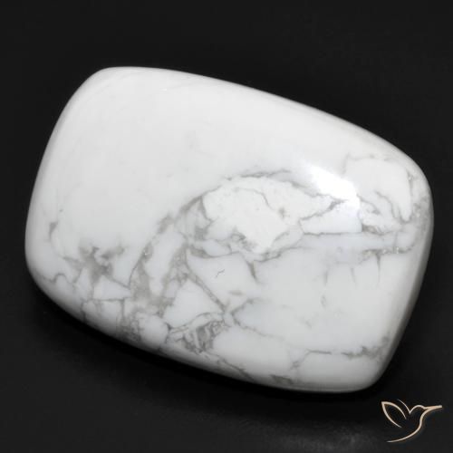 21.56 ct White Howlite Stone, Natural Howlite in Cushion Cabochon Shape for Sale