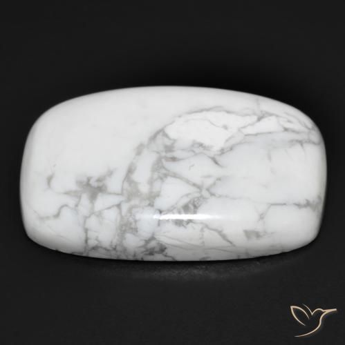 Howlite Gemstone in 25 x 18 mm (calibrated) Size for Sale, Howlite Stone in Greyish White Color