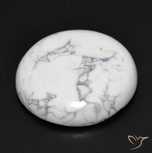 Howlite Gemstone in 21.8 mm Size for Sale, Howlite Stone in Greyish White Color
