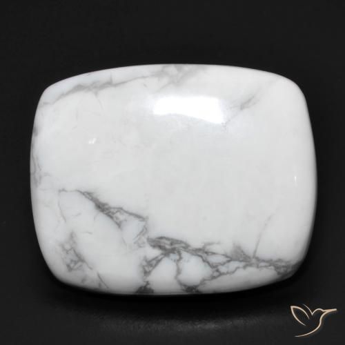 15.56 ct White Howlite Stone, Natural Howlite in Cushion Cabochon Shape for Sale