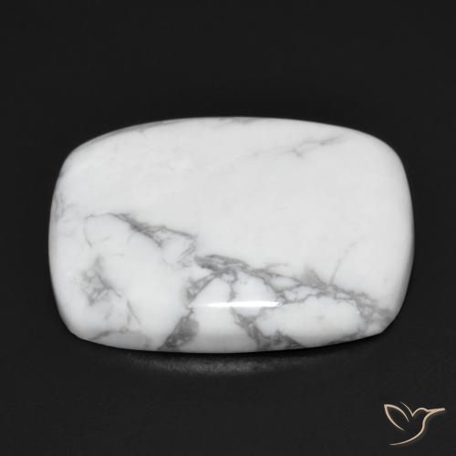 Howlite Gemstone in 22.3 x 18.1 mm Size for Sale, Howlite Stone in Greyish White Color