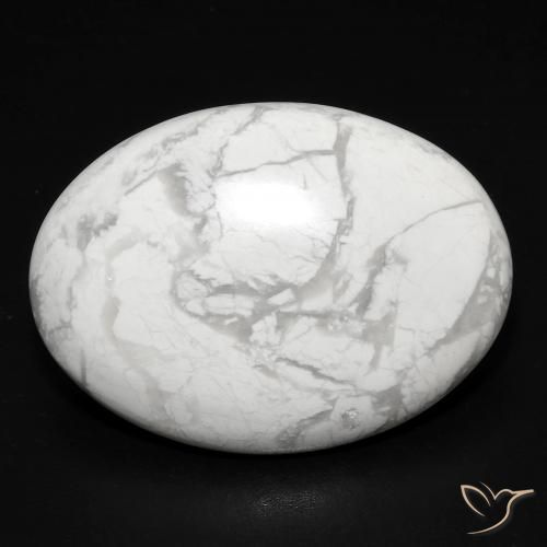 17.14ct Natural Greyish White Howlite, Oval, Opaque