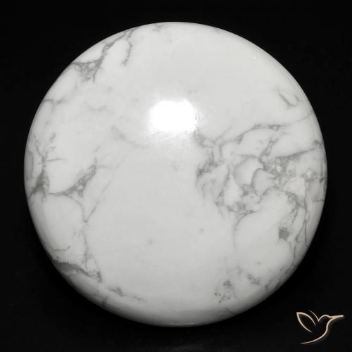23.18ct Natural Greyish White Howlite, Round, Opaque